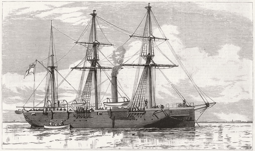 SHIPS. HMS Condor, commanded, Lord Charles Beresford 1882 old antique print